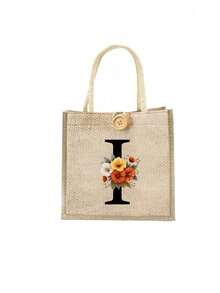 Bolso de tela con estampado de letras, bolso de tela estampado, bolso con decoración de botones, bolso grande de capacidad minimalista, bolso de tela casual y portátil de gran capacidad, bolso de compras multifuncional, nuevo diseño, gran capacidad, compañero de compras, bolso de hombro, bolso de tela, bolsa de almuerzo, lonchera, bolso cruzado, para mujer, uso diario, cita - Multicolor - Ver 17
