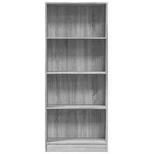Libreria Larryhot Sonoma Grey 60x24x143 cm Legno ingegnerizzato, resistente e durevole, facile da montare, stile decorativo, adattA, Per riporre soprammobili, statuette, libri, piccoli oggetti, ecc. - Grau - Übersicht 4