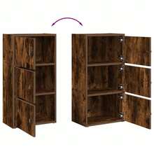 Libreria Larryhot in rovere affumicato 40x24x77 cm in legno ingegnerizzato, resistente e durevole, facile da montare, stile decorativo, adattA, Per riporre soprammobili, statuette, libri, piccoli oggetti, ecc. - Castano - Visualizzare 8