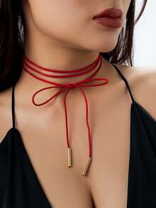 1pc Fashionable Minimalist Bowknot Choker Necklace, Personalized DIY Velvet Neck Chain Suitable For Women's Daily Wear