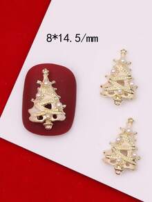 5个金属圣诞树钉装饰品 圣诞美甲DIY用品 美甲 - 彩色 - 查看 12