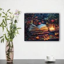 1 pieza Pintura por números Fruta de libros Pintura de arte en lienzo por números para principiantes en lienzo Pintura por número DIY Kits 40x50cm/16x20 pulgadas Sin marco