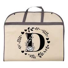 1个防尘衣物袋，防水衣物保护套，时尚26字母印花西装连衣裙衣物收纳袋，悬挂式衣柜整理袋，适用于学校、办公室、家庭、旅行、打包、收纳、返校季