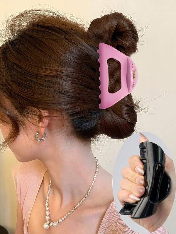 1 pieza Pinza de garra de silicona suave en forma de triángulo, Pinza para moño medio para mujer, Accesorio para el cabello Pinza para el cabello para recogidos, Accesorio para el cabello para vacaciones, Atuendos elegantes para mujer, Pinza para el cabello