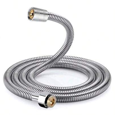 1pc Stainless Steel Shower Hose, Bathroom Rain Shower Head Hose, Water Heater Inlet Hose, 1.5/2/3M Reinforced Flexible Shower Tube