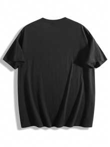 Top de mujer de manga corta y cuello redondo con estampado de logotipo en rojo y verde, apto para todas las estaciones. - Negro - Ver 2