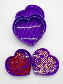 3pcs/Set Diamond Painting Tray, Storage Box Tool Kit, Heart-Shaped Diamond Tray & Diamond Box