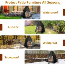 1 pieza Funda con cremallera para silla colgante tipo huevo de patio, funda para silla colgante de mimbre, funda para silla de exterior resistente al agua y al viento, 75" X 45", Negro