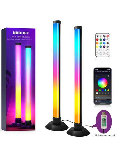 NBBUFF RGB+IC Verlichting Bar, Slimme LED Night Home 200+ Scene Modes 16 Million s, Three Control Modes, Dynamic Music Sync Mode, Lamps Bedroom PC TV Backlight,