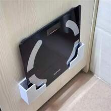 Estantería de pared para báscula de peso - Instalación adhesiva sin costuras, diseño de plástico duradero y ahorro de espacio, adecuado para baño y gimnasio en casa, compatible con báscula de grasa corporal y equipo de fitness, estantería de almacenamiento para baño, apariencia elegante, instalación, caja de almacenamiento - Multicolor - Ver 8