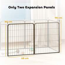 PawHut 2 Piece Expansion Pack Dog Pen For Medium Dogs, 80cm Tall, Black - Black - View 5