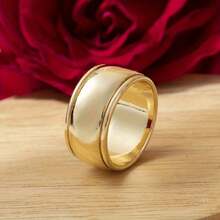 Simple Wide Face Ring For Women For Daily Parties, Mother's Day, Valentine's Day, Holiday Gifts - Vàng - Xem 2