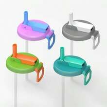 1 PC Soda Can Lids With Straws, Silicone Straw Soda Can Lids, Straw Soda Can Lids,  Reusable For Soda, Drinks, Juice, Seltzer (Random Color)