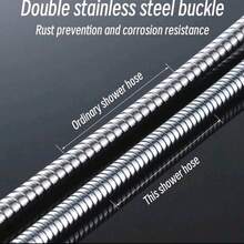 1 PC Shower Hose, Stainless Steel Shower Head Hose, Bathroom Rain Shower Head Pipe, Water Heater Inlet Hose, 1.5/2/3 Meters Of Reinforced Pipe