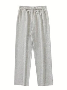 Solid Color Drawstring Sports Pants Loose Pants Men'S Casual Jogging Pants Winter And Autumn Running And Jogging Couple Pants Can Be Worn All Year Round - 灰色 - 查看 3