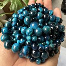 15 英寸 4/6/8/10 毫米天然石圆珠、紫水晶/虎眼石/黑曜石/玫瑰石英和其他天然材料，用于脉轮疗愈和 DIY 珠宝制作、手链、项链和工艺品 - 彩色 - 查看 32