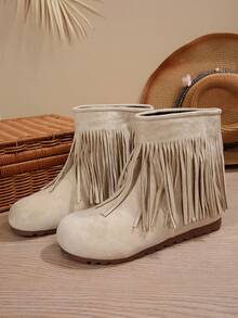 Stivali plissettati alla moda da donna, lavorazione di cuciture raffinata, decorazione adorabile con pendente a nappina, stivaletti e stivali alla caviglia, adatti per autunno, inverno e primavera, stivali da motociclista dallo stile delicato e chic, stivali alla caviglia classici e versatili casual, stivali corti e versatili di moda per le donne