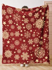 1 pătură din fleece cu model de Crăciun, pătură moale și caldă de pluș, potrivită pentru decorul casei, camera de zi, canapea, somnul de după-amiază, șezlongul și dormitorul