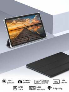 Relndoo 2025 TopS 10-Inch Android 15 Tablet, (6GB+20GB) RAM +128GB ROM, RK3562 Quad-Core 2.0GHz, 1280*800px HD Touchscreen, 6000mAh High-Capacity Battery, 802.11n Wifi6 2.4g/5g, 2MP+8MP Dual Camera, Support 1TB SD Expansion, For Online Courses, Novels, Reading, Swiping Videos, Designing Paintings(No Adapter)-Black