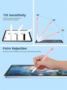 This Stylus Pen Is Compatible With IPad 10.2 Inch (10th Generation)/10.9 Inch (2022 Model), Air 4/5/6/M4, IPad A16 (11th Generation, 2025 Model), IPad Air 11 Inch And 13 Inch (M3/M2), IPad Pro 11 Inch/12.9 Inch. It Features Anti-Mistouch And Tilt Sensing Functions, Built-In 90mAh Battery, And Uses Capacitive Touch Technology, Suitable For IOS Tablets. The Pen Body Color Is Gradient Pink And White. - Baby Pink - View 4