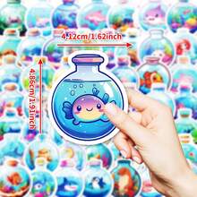 50pcs Cute Bottle Pattern Stickers, Sea Animal Stickers - Waterproof Vinyl Decals For Phones, Tablets, Laptops, Water Bottles And More!