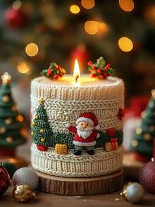 1个圣诞蜡烛模具 - 圣诞老人、姜饼人、礼物 - 柔韧易脱模的硅胶蜡烛制作模具，适用于DIY节日装饰、餐桌摆件、礼品 - 兼容石蜡、大豆蜡、凝胶蜡 - 节日手工模具，季节性家居装饰，节日主题设计，可重复使用的手工工具，家居装饰师圣诞装饰房间装饰，圣诞礼物 - 白色 - 查看 5