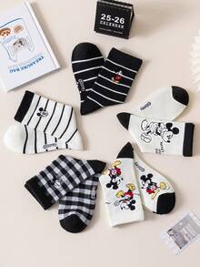 Disney 5双装正品刺绣米奇新年礼物袜，卡通圣诞刺绣袜，男士新年动漫袜，新奇有趣的袜子 - 彩色 - 查看 12