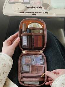 1pc Large Capacity Transparent Mesh Waterproof Cosmetic Bag, Portable Travel Toiletry Bag, Elegant Makeup Organizer, Lightweight And Compact For Skincare And Makeup On The Go - Multicolor - View 6