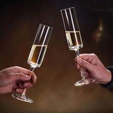 2/6 件欧式优雅高脚酒杯，高端果酒、鸡尾酒、红酒、香槟酒杯 - 透明 - 查看 1