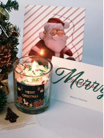 1支节日庆典香氛玻璃罐蜡烛，“愿摇曳烛光的星光温暖你心中最柔软的角落”薰衣草/檀香/雪松/栀子花/红玫瑰香氛蜡烛，无烟大豆蜡，玻璃杯，蜡烛，香氛蜡烛，装饰蜡烛，大豆蜡烛，闺蜜礼物，女士礼物，冬季礼物，家居装饰蜡烛，圣诞装饰品，圣诞礼物