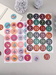 2pcs/Set, Decorative Stickers, Diy Stickers, Art Stickers, Creative Stickers, Handmade Product Stickers, Gift Wrapping Stickers, Planner Stickers, Christmas Elements Stickers, Various Styles, Different Designs, Suitable For Different Occasions, Christmas Gifts For Men And Women, Surprises For Boys, Christmas Stocking Stickers - Multicolor - View 11