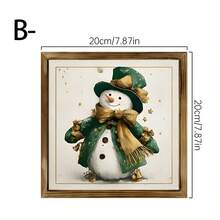 Tabla de madera decorativa plana en 2D - Decoración navideña rústica de cabaña, tema navideño de muñeco de nieve, adecuada para el hogar y regalos festivos, decoraciones navideñas, arte de pared navideño