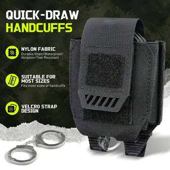 Ueasy Bolsa Molle para esposas, Portaesposas para cinturón/chaleco, Estuche para esposas de aplicación de la ley que se ajusta a esposas con cadena/articuladas/plegables/Asp, Funda para esposas para aplicación de la ley, guardias de seguridad