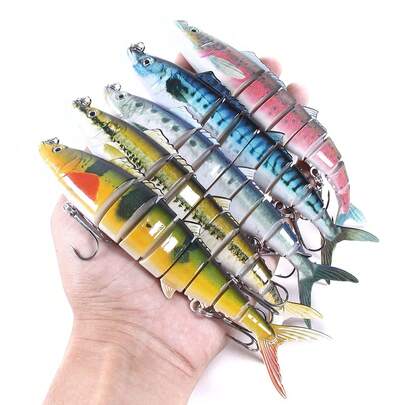 Hengjia 1pc 17.8cm 38g Sinking Jointed Crankbait Fishing Lure, 8-Section Hard Artificial Swim Bait, Bionic Fishing Tackle