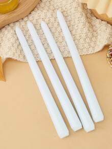 12pcs/4pcs Household Emergency Red And White Candles Classic Romantic Wedding Candlelight Dinner Smokeless Long Stem Candlestick Candle