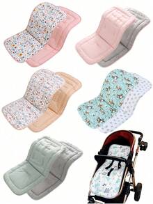 1 件舒适婴儿推车座椅垫，可翻转高脚椅垫 - 彩色 - 查看 1