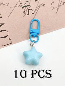 1 件可爱丰满多色星星钥匙扣，DIY 柔软可爱五角星吊坠，朋友和情侣礼物，批发汽车配件包饰背包学校哥特 Y2k 万圣节配饰教师节包挂绳带身份证夹汽车配件包饰圣诞节