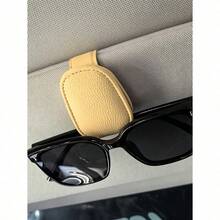 1Pc Universal Car Sun Visor Glasses Clip, PU Material, Auto Eyeglasses Holder, Vehicle Interior Accessories, Eyewear Storage Bracket Sun Travel Cool Suitable For Self-Driving Travel, Vacation, Back To School, Weekend Camping, And Can Also Be Given As A Gift To Mother, Girlfriend, Boyfriend, Father, A Perfect Gift Travel Essentials Travel Accessories Travel Bag Vacation Holiday School Stuff Glasses Case Sunglasses Women - 隨機顏色(1件) - 查看 8