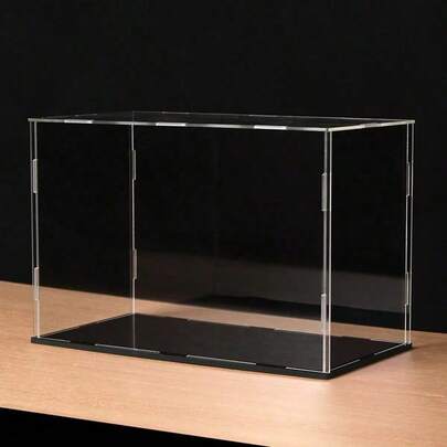 1 st akryldisplay, olika storlekar, dammtät displaylåda i plast med mattsvart bas, lämplig för actionfigurer, samlarobjekt, statyer, modeller