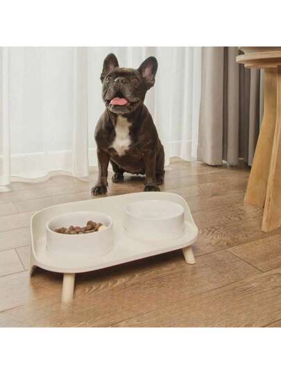 Spill-Proof Pet Bowls, Raised Cat/Dog Feeder With Neck Protection, Stainless Steel Food & Water Bowls, Slow Feeder Design For Small/Medium Dogs & Cats