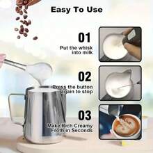 Rechargeable Milk Frother, USB-C Charging Coffee Frother With Stainless Steel Whisk And 3 Speeds, Electric Handheld Drink Blender