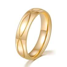1 pieza Anillo de pareja minimalista con circonita cúbica redonda y rayas, joyería de acero inoxidable, regalo romántico de boda, compromiso, San Valentín o cita, accesorio diario