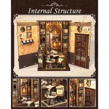 Book Nook Kit - Miniature House Dollhouse Kit Adult And Teens, Booknook Bookshelf Decor Alley Model Build With LED Light, Gifts Family And Friends Bookshop Memories - 標準 - 查看 6