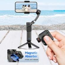 Dreiachsige Stabilisierung, professioneller, verwacklungsfreier, stabiler Selfie-Stick, intelligente Nachverfolgung, Unterstützung für Gesichts- und selbstgewählte Zielverfolgung, Multifunktionstaste, abnehmbare Fernbedienung, kostenlose Joystick-Bedienung, dedizierte App für mehr Spielspaß, kompatibel mit Apple- und Android-Smartphones.