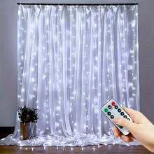 USB Fairy Curtain Lights LED String Lights 8 Lighting Modes Remote Control Wall Twinkle Lights For Christmas Wedding Decor - USB Curtain Light String - View 15