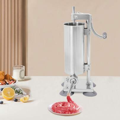 Sausage Stuffer Stainless Steel Sausage Maker Filling Sausage Filler Vertical Manual Sausage Stuffer Machine Meat Tools Professional Filling Nozzles Attachment