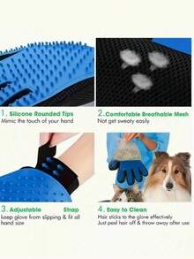 1pc Pet Grooming Gloves, 2-In-1 Pet Cleaning Gloves,Disposable Pet Cleaning Fingers, Ear Cleaning Fingers, Gentle Deshedding Brush For Dogs Cats, Dog Cat De- Cat Supplies Comb De-Shedding Brush Enhanced 5-Finger Design Suitable For Long Short Hair Easy To Clean Gentle De-Shedding For Dogs Cat, Easy Clean, Painless Grooming, Invigorating Massage