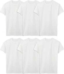 Men's Crew Tee Undershirts, Wicking,, Big & Tall Available - Tall Man - White - 6 Pack - View 8