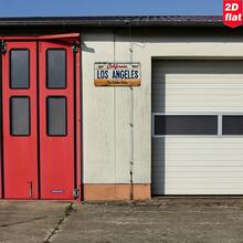 复古洛杉矶加州车牌金属标牌 - “1850年4月30日 加利福尼亚州 洛杉矶 黄金之州”，饰以红色树叶图案，经久耐用，适用于室内/室外家居、车库、庭院墙面装饰，金属墙面艺术装饰 - 彩色 - 查看 2