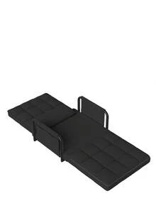 Klappbares Bodensofa, 2-in-1 Schlafsofa mit 5-stufig verstellbarer Rückenlehne, Schlafbereichsfunktion, Gästesofa, Loungesofa, gepolstertes Schlafsofa für Wohnzimmer, Schlafzimmer, Lounge, Balkon - Schwarz